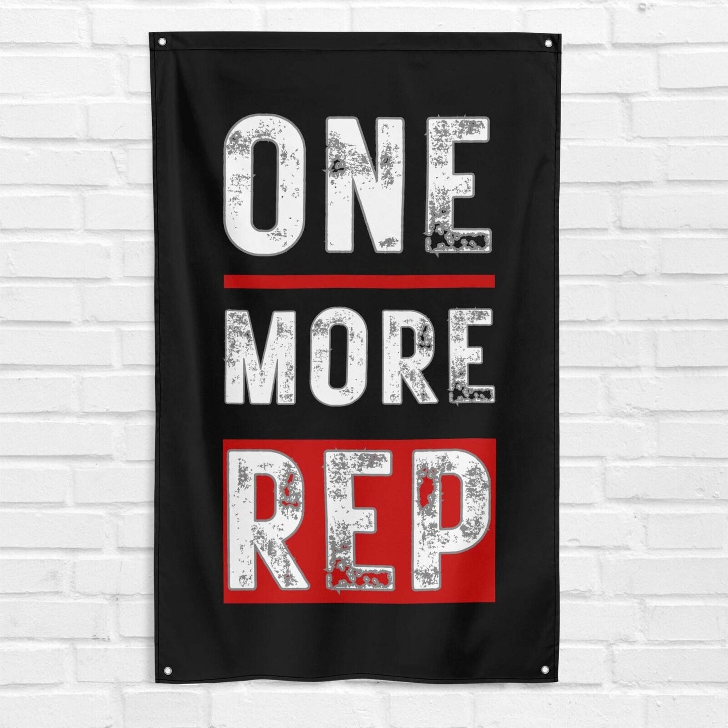 One More Rep 3x5 ft Gym Flag Fitness Body Building Weightlifting Muscle Workout Crossfit Exercise Motivational Banner