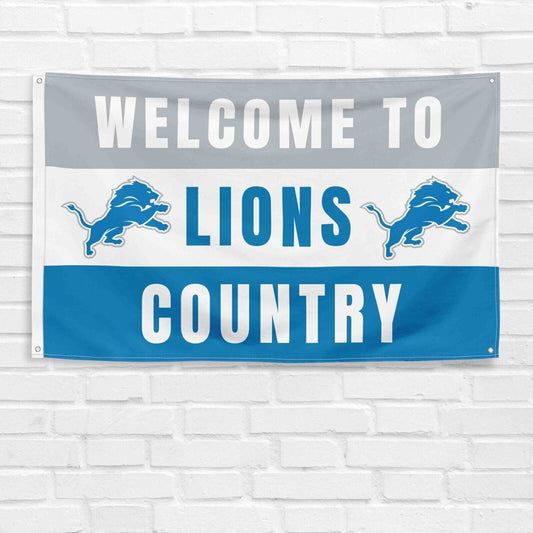 For Detroit Lions Football Fans 3x5 ft Flag NFL Gift Welcome Banner