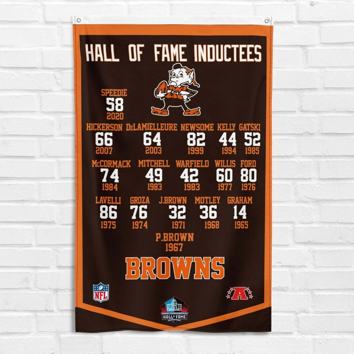 For Cleveland Browns Fans 3x5 ft Flag Hall of Fame Inductees NFL Football Banner