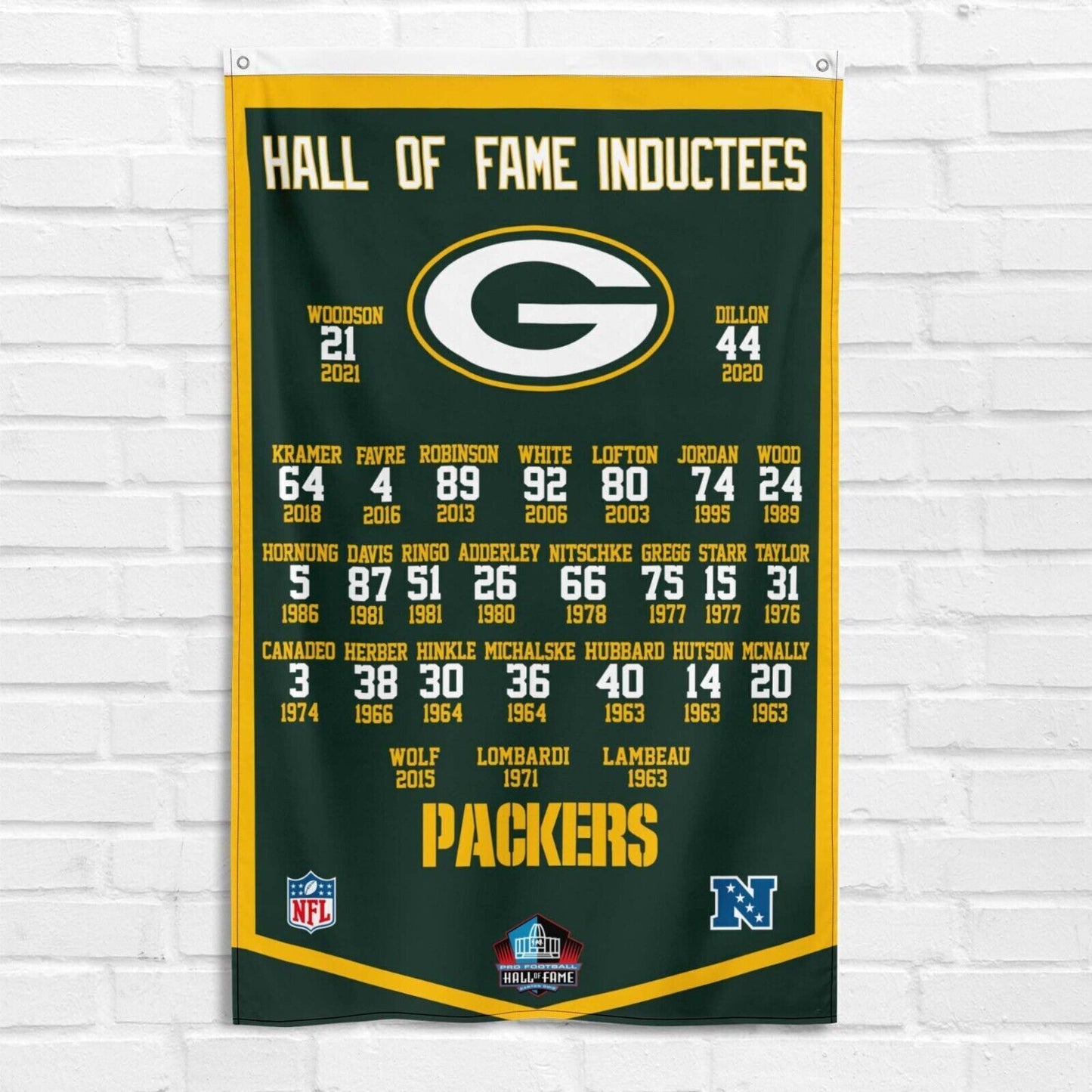 Green Bay Packers 3x5 ft Flag Hall of Fame Inductees Banner NFL Rodgers Champs