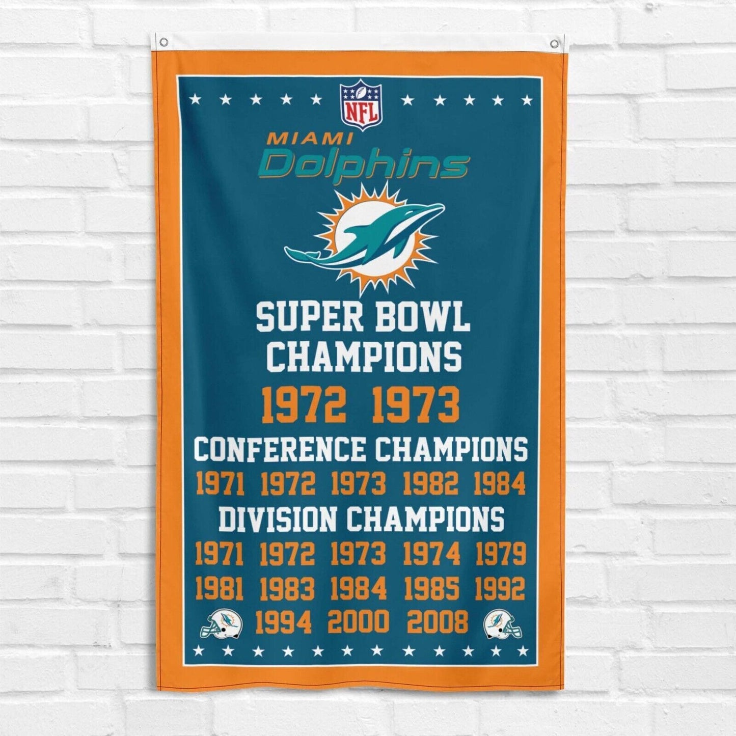 For Miami Dolphins Nation 3x5 ft Banner NFL Super Bowl Champions Flag