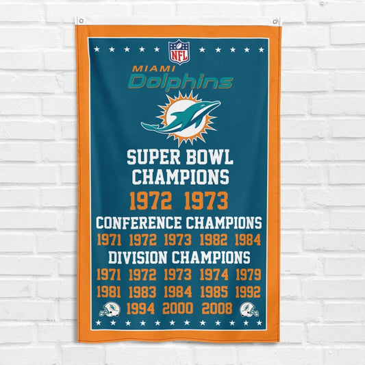 For Miami Dolphins Nation 3x5 ft Banner NFL Super Bowl Champions Flag