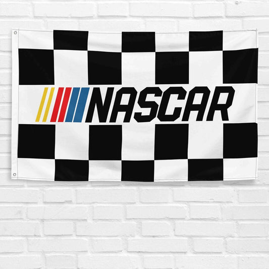 NASCAR Checkered Car Racing Flag 3x5 ft Banner Vintage Garage Garden Wall Sign