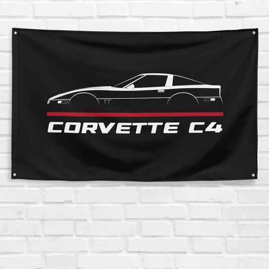 For Corvette C4 1984-1990 Car Enthusiast 3x5 ft Flag Grandpa Dad Son Birthday Gift Man Cave Garage Wall Decor Banner