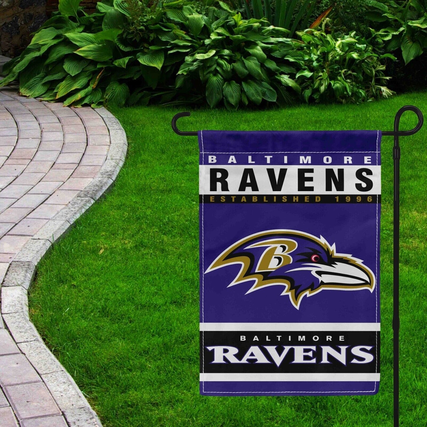 For Baltimore Ravens Football Fans 12x18 Garden Flag Double Sided Yard Banner