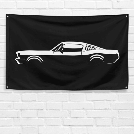 For Mustang Fastback 1966 Car Enthusiast 3x5 ft Flag Grandpa Dad Son Birthday Gift Man Cave Garage Wall Decor Banner