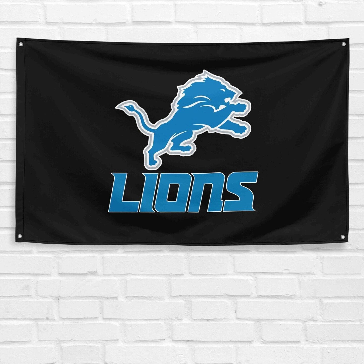 For Detroit Lions Football Fans 3x5 ft Black Flag NFL Gift Banner