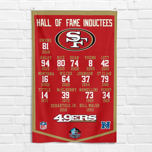 San Francisco 49ers 3x5 ft Flag NFL Champions Hall of Fame Inductees Banner