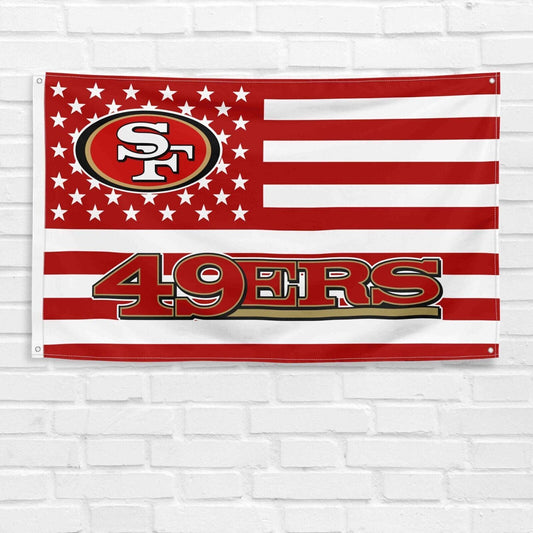 For San Francisco 49ers Football Fans 3x5 ft American Flag NFL Gift Banner