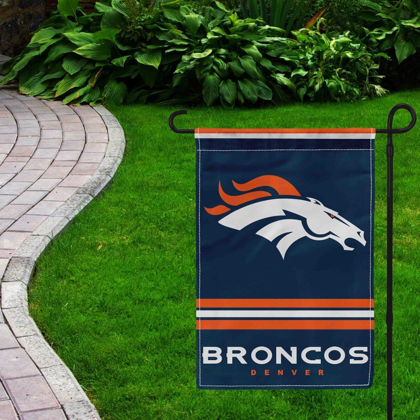 For Denver Broncos Football Fans 12x18 Garden Flag Double Sided Yard Banner