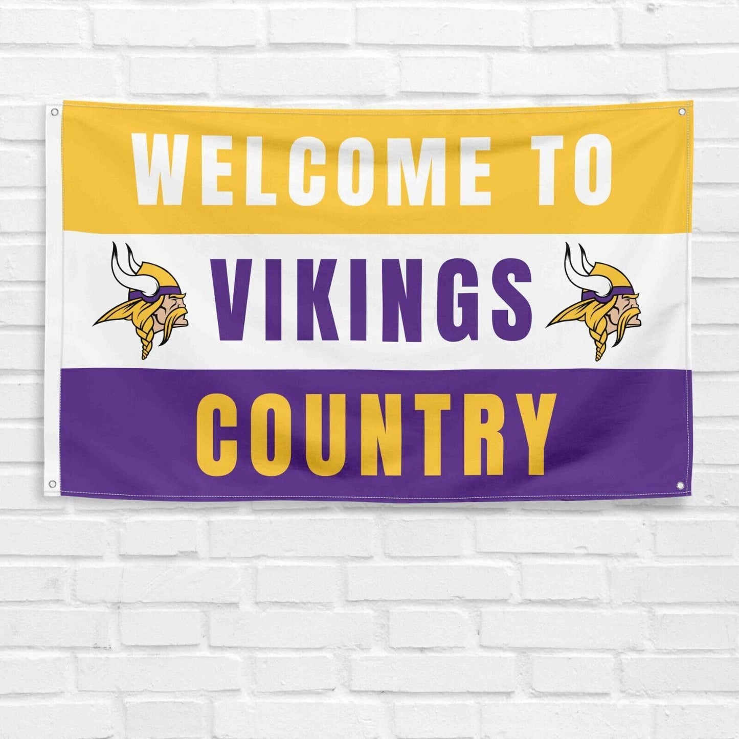 For Minnesota Vikings Football Fans 3x5 ft Flag NFL Gift Welcome Banner