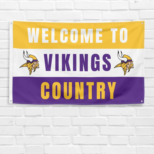 For Minnesota Vikings Football Fans 3x5 ft Flag NFL Gift Welcome Banner