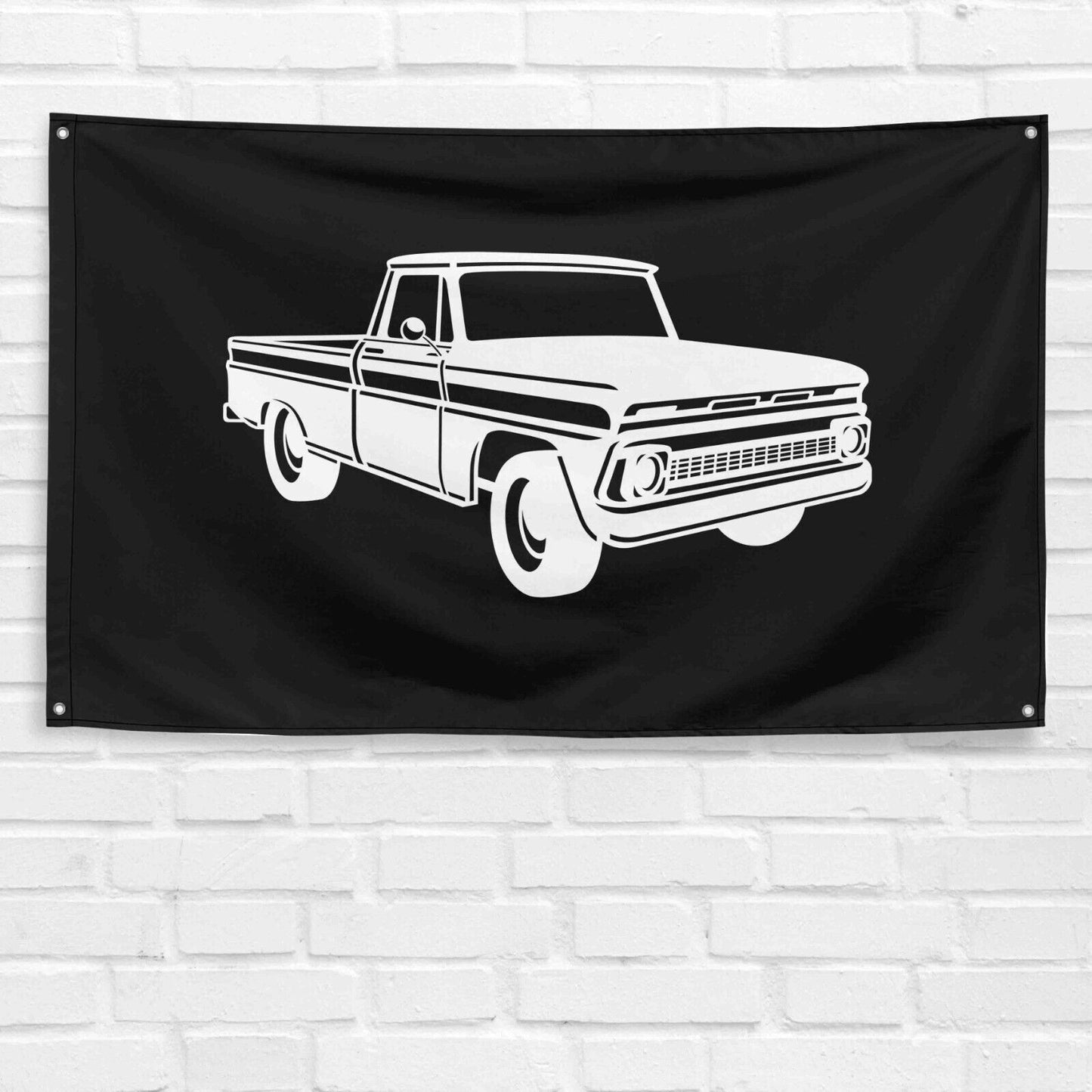 For C10 1966 Truck Chevy Enthusiast 3x5 ft Flag Grandpa Dad Son Birthday Gift Man Cave Garage Wall Decor Banner