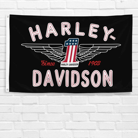 For Harley Davidson Motorcycle Enthusiast 3x5 ft Flag Vintage Garage Wall Banner