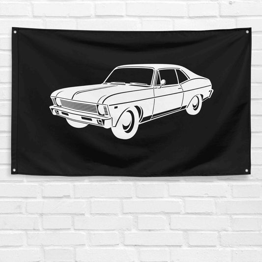 For Chevy Nova 1972 Car Enthusiast 3x5 ft Flag Grandpa Dad Son Birthday Gift Man Cave Garage Wall Decor Banner