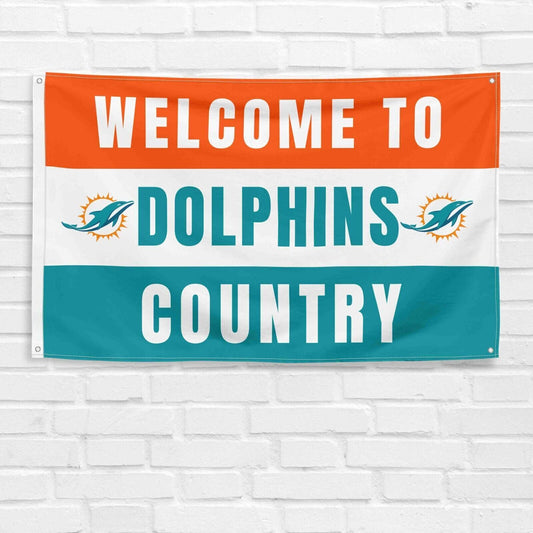 For Miami Dolphins Football Fans 3x5 ft Flag NFL Gift Welcome Banner