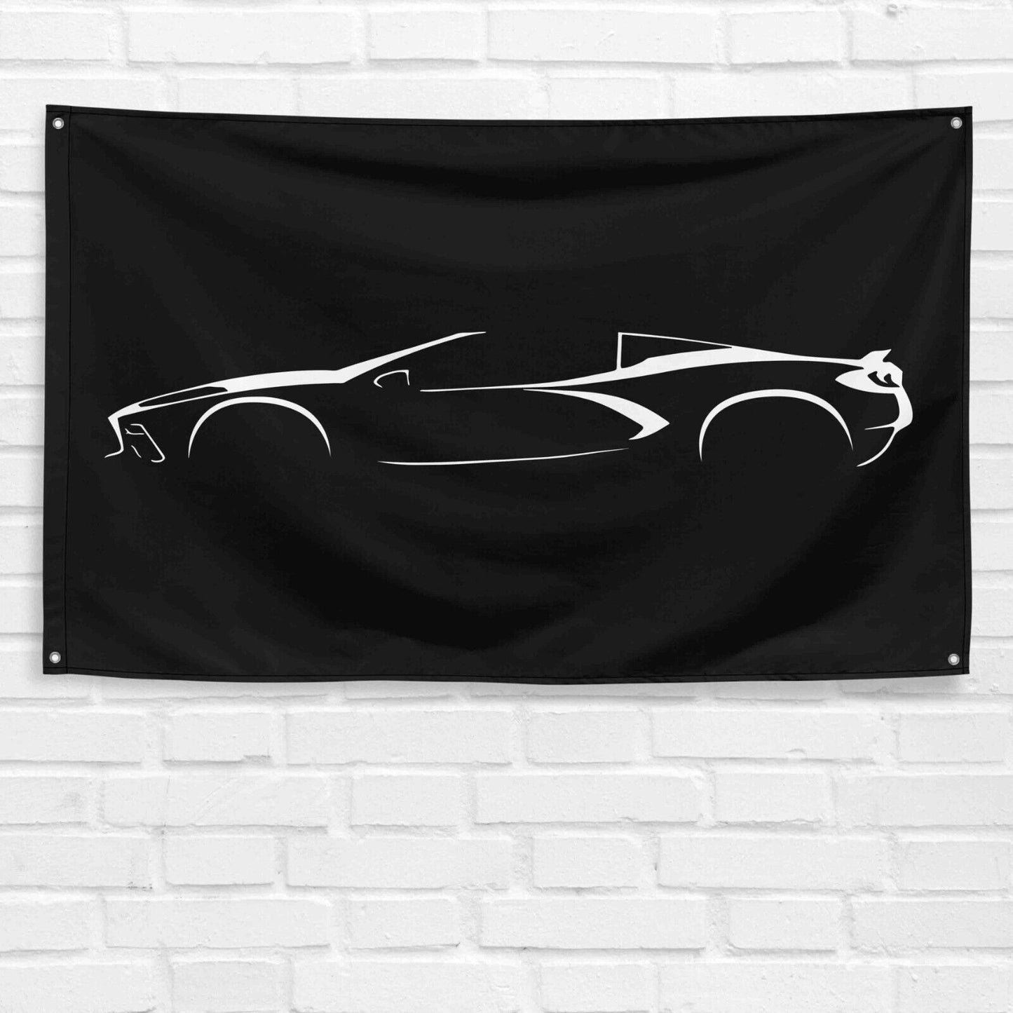 For C8 Corvette Stingray Car Enthusiast 3x5 ft Flag Grandpa Dad Son Birthday Gift Man Cave Garage Wall Decor Banner