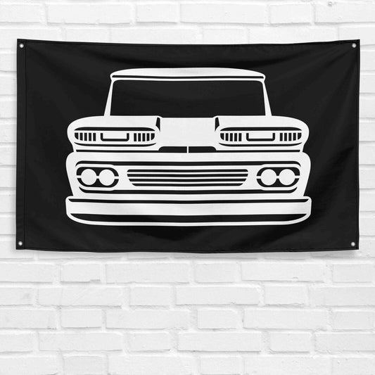 For Chevy C10 1960 Truck Enthusiast 3x5 ft Flag Grandpa Dad Son Birthday Gift Man Cave Garage Wall Decor Banner