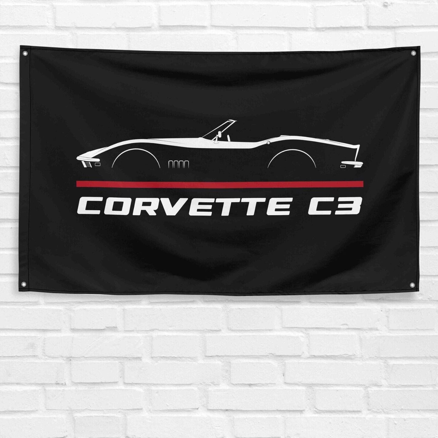 For Corvette C3 Convertible 1968-1972 Car Enthusiast 3x5 ft Flag Grandpa Dad Son Birthday Gift Man Cave Garage Wall Decor Banner