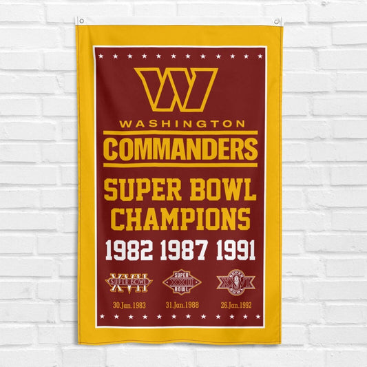 For Washington Commanders Fans 3x5 ft Flag NFL Super Bowl Champs Banner