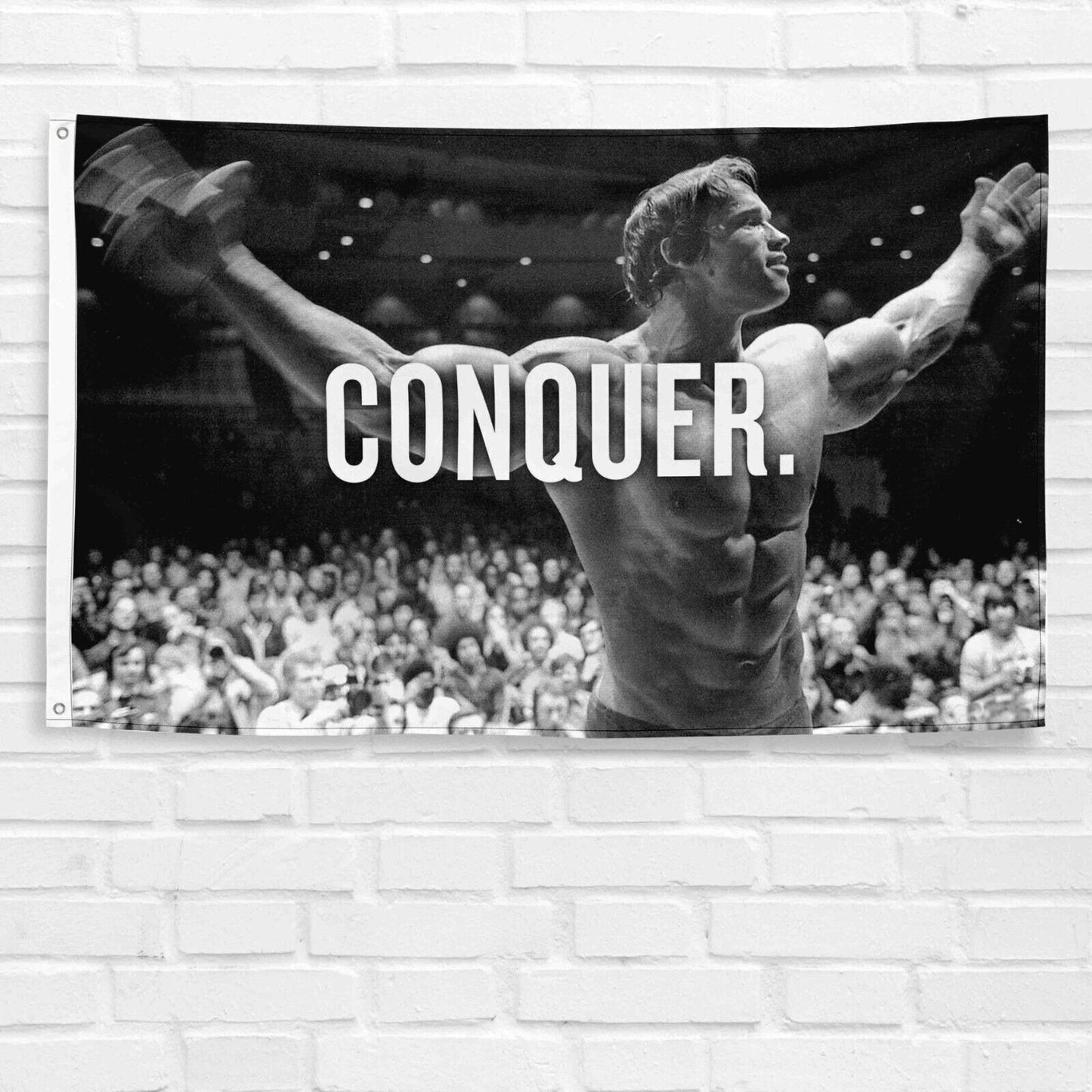 For Arnold Schwarzenegger Conquer 3x5 ft Banner Gym Fitness Workout Flag