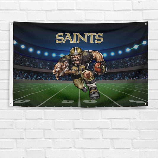 For New Orleans Saints Football Fans 3x5 ft Mascot Flag NFL Gift Banner