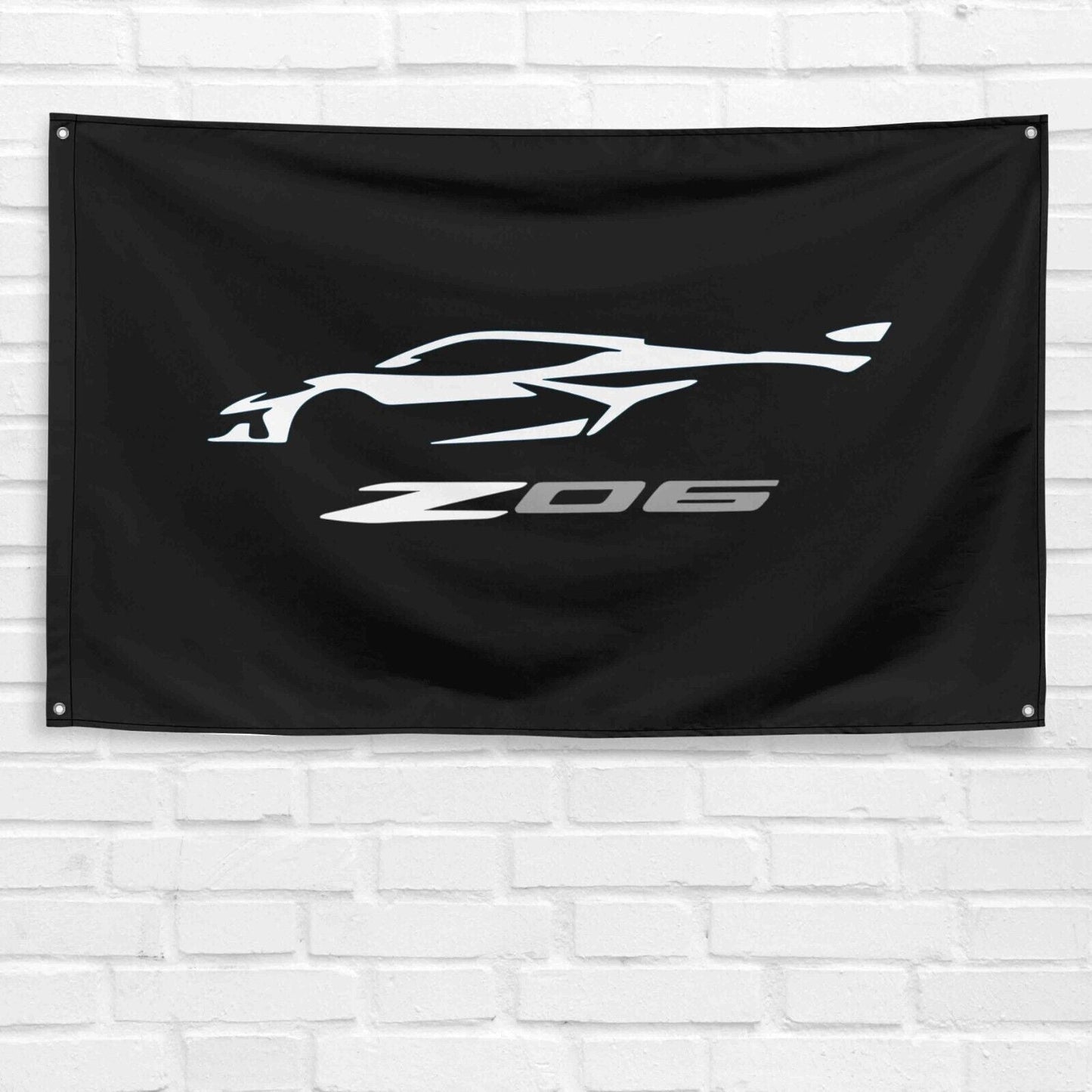 For Corvette Z06 Car Enthusiast 3x5 ft Flag Grandpa Dad Son Birthday Gift Man Cave Garage Wall Decor Banner