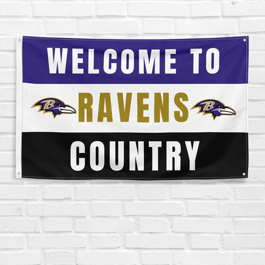 For Baltimore Ravens Football Fans 3x5 ft Flag NFL Gift Welcome Banner