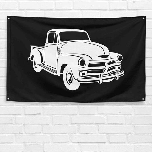 For Chevy 3100 1954 Truck Enthusiast 3x5 ft Flag Grandpa Dad Son Birthday Gift Man Cave Garage Wall Decor Banner