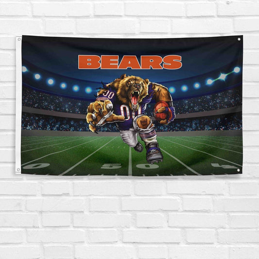 For Chicago Bears Football Fans 3x5 ft Mascot Flag NFL Gift Banner