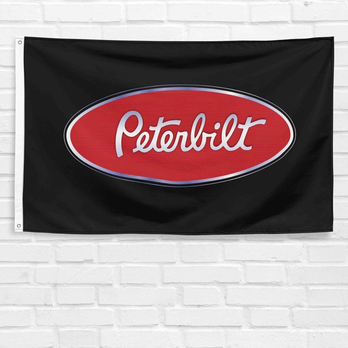 Peterbilt Trucker Flag Banner 3x5 ft Semi Truck Logo Garage Wall Free Shipping