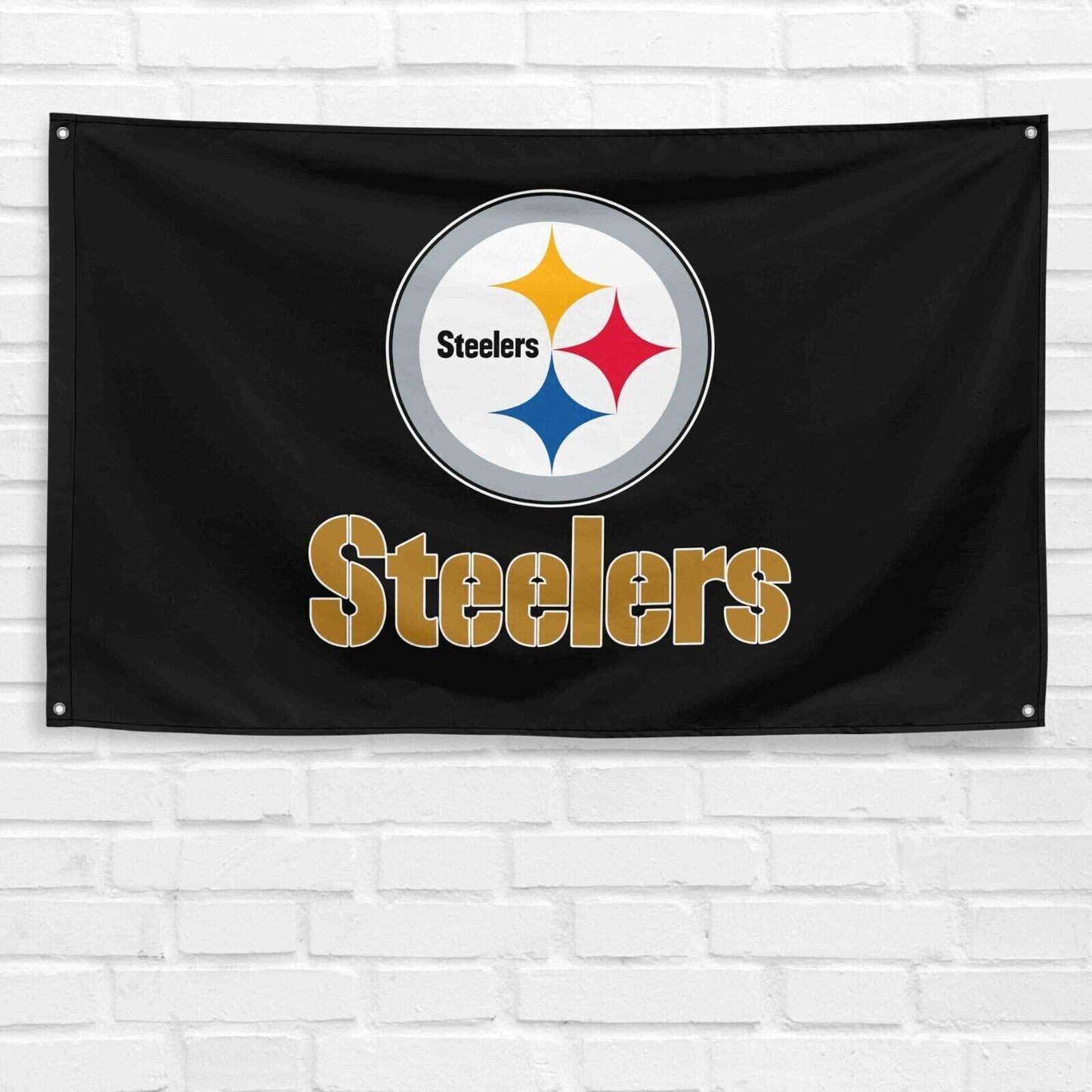 For Pittsburgh Steelers Football Fans 3x5 ft Black Flag NFL Gift Banner