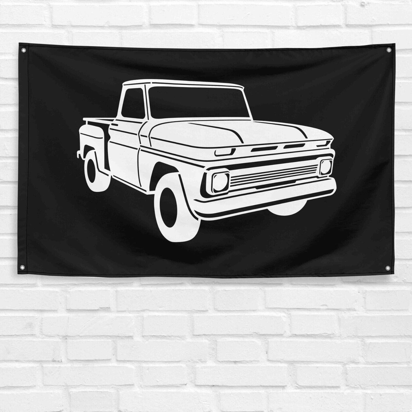 For Chevy C10 1963 Truck Enthusiast 3x5 ft Flag Grandpa Dad Son Birthday Gift Man Cave Garage Wall Decor Banner