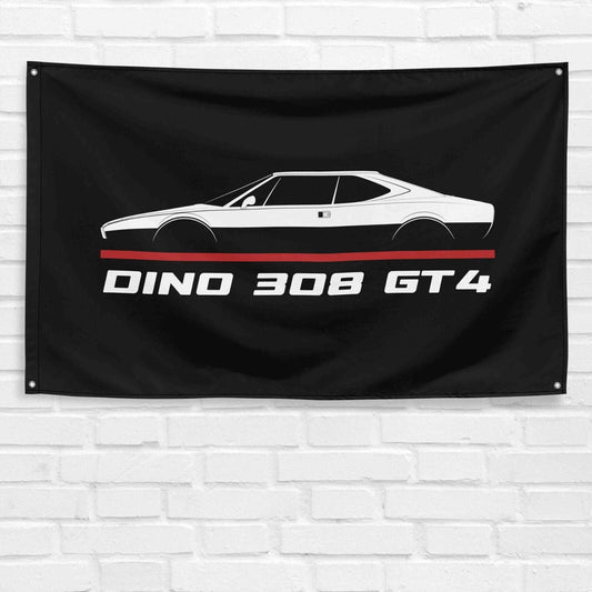 For Dino 308 GT4 1973-1980 Car Enthusiast 3x5 ft Flag Grandpa Dad Son Birthday Gift Man Cave Garage Wall Decor Banner