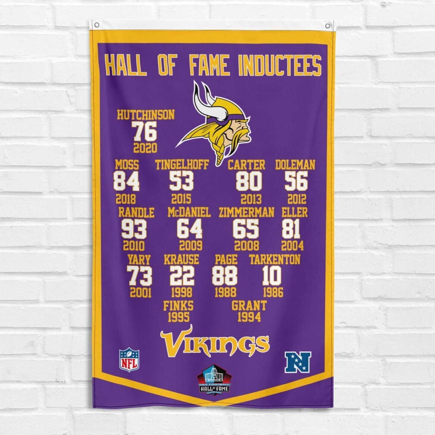 For Minnesota Vikings Fans 3x5 ft Flag Hall of Fame Inductees NFL Champs Banner