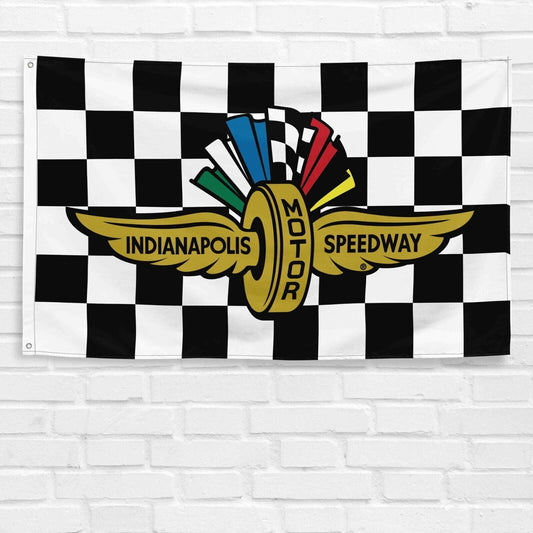 Indianapolis Motor Speedway 3x5 ft Checkered Flag 500 Indy Car Brickyard Banner