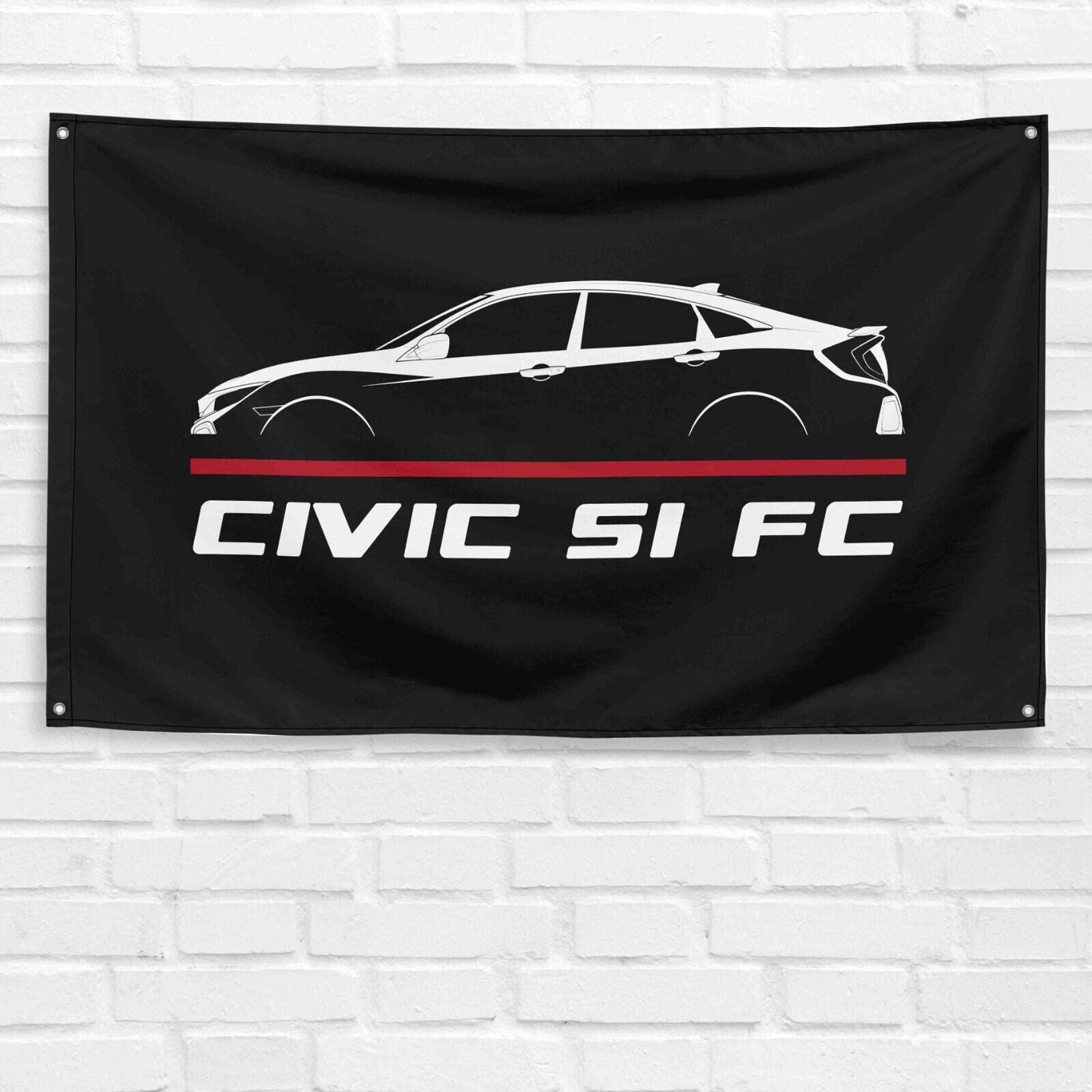 For Civic Si FC 2015-2020 Car Enthusiast 3x5 ft Flag Grandpa Dad Son Birthday Gift Man Cave Garage Wall Decor Banner