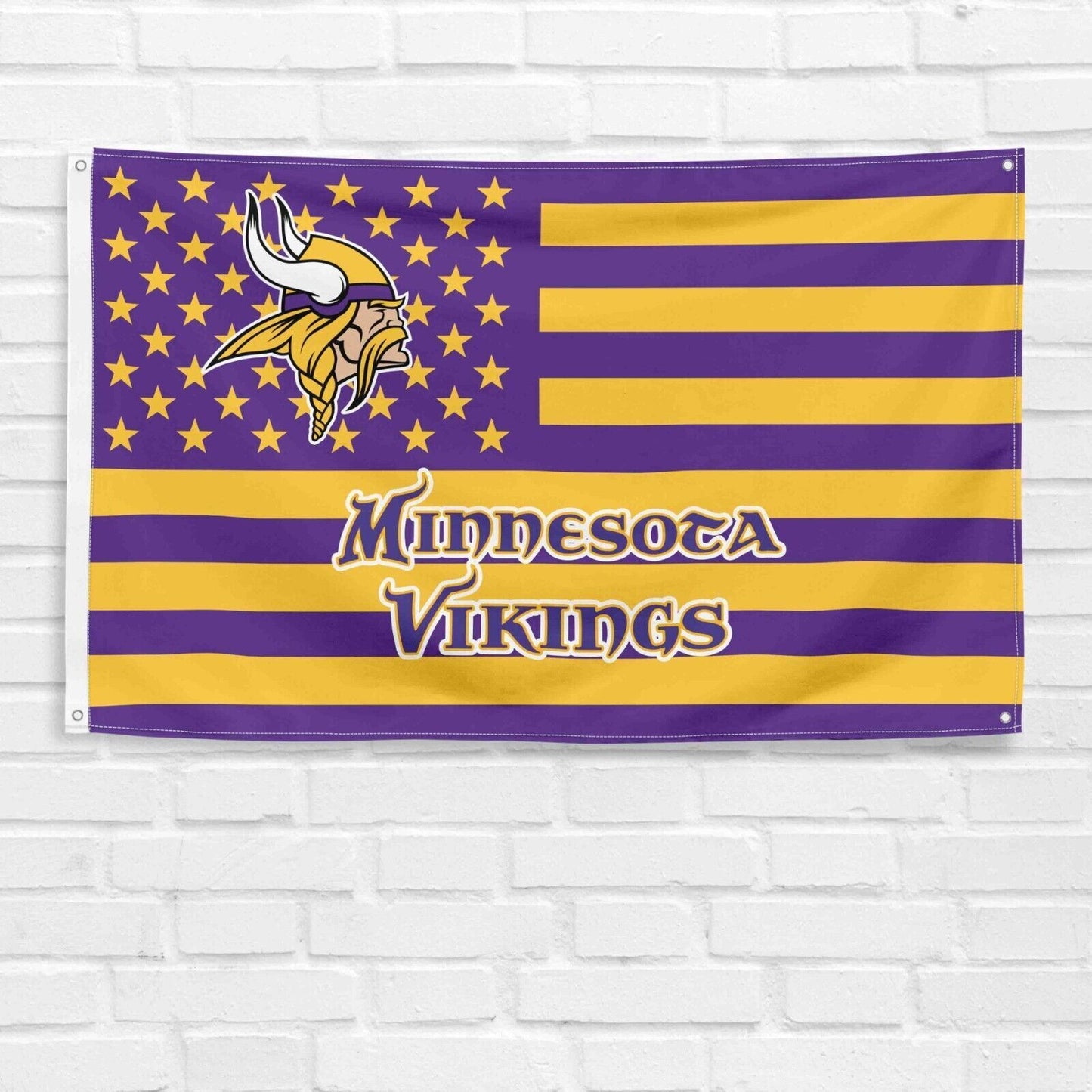 For Minnesota Vikings Football Fans 3x5 ft American Flag NFL Gift Banner