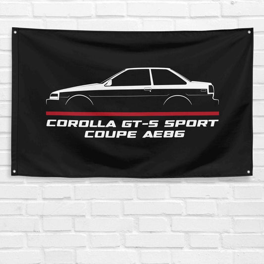 For Corolla GT-S Sport Coupe AE86 1983-1986 Car Enthusiast 3x5 ft Flag Grandpa Dad Son Birthday Gift Man Cave Garage Wall Decor Banner