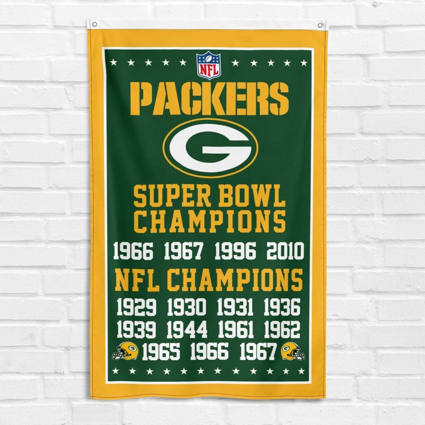 For Green Bay Packers Fans 3x5 ft Banner Rodgers NFL Super Bowl Champions Flag