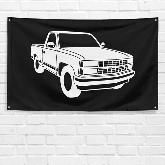 For Chevy K-1500 1992 Truck Enthusiast 3x5 ft Flag Grandpa Dad Son Birthday Gift Man Cave Garage Wall Decor Banner