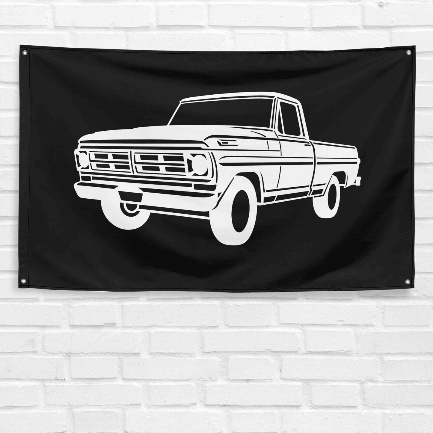 For F-100 1972 Truck Enthusiast 3x5 ft Flag Grandpa Dad Son Birthday Gift Man Cave Garage Wall Decor Banner