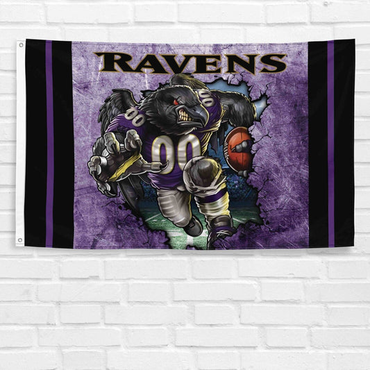 For Baltimore Ravens Fans 3x5 ft Flag NFL Football Champions Wall Decor Banner