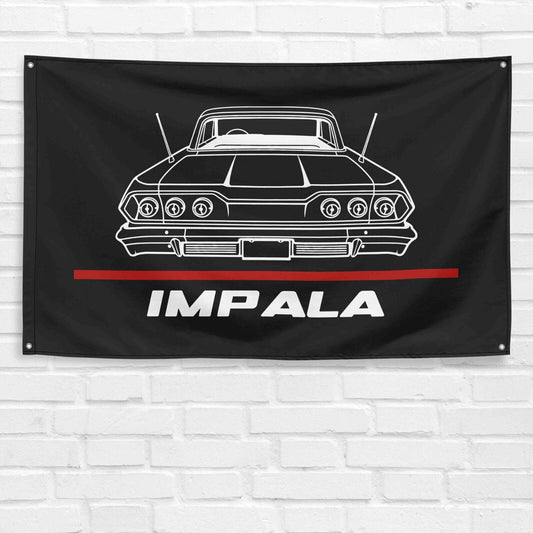 For Chevrolet Impala 1963 Car Enthusiast 3x5 ft Flag Birthday Gift Banner