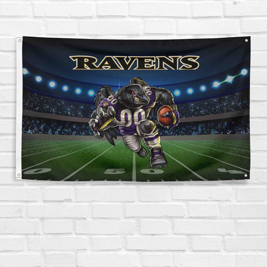 For Baltimore Ravens Football Fans 3x5 ft Mascot Flag NFL Gift Banner