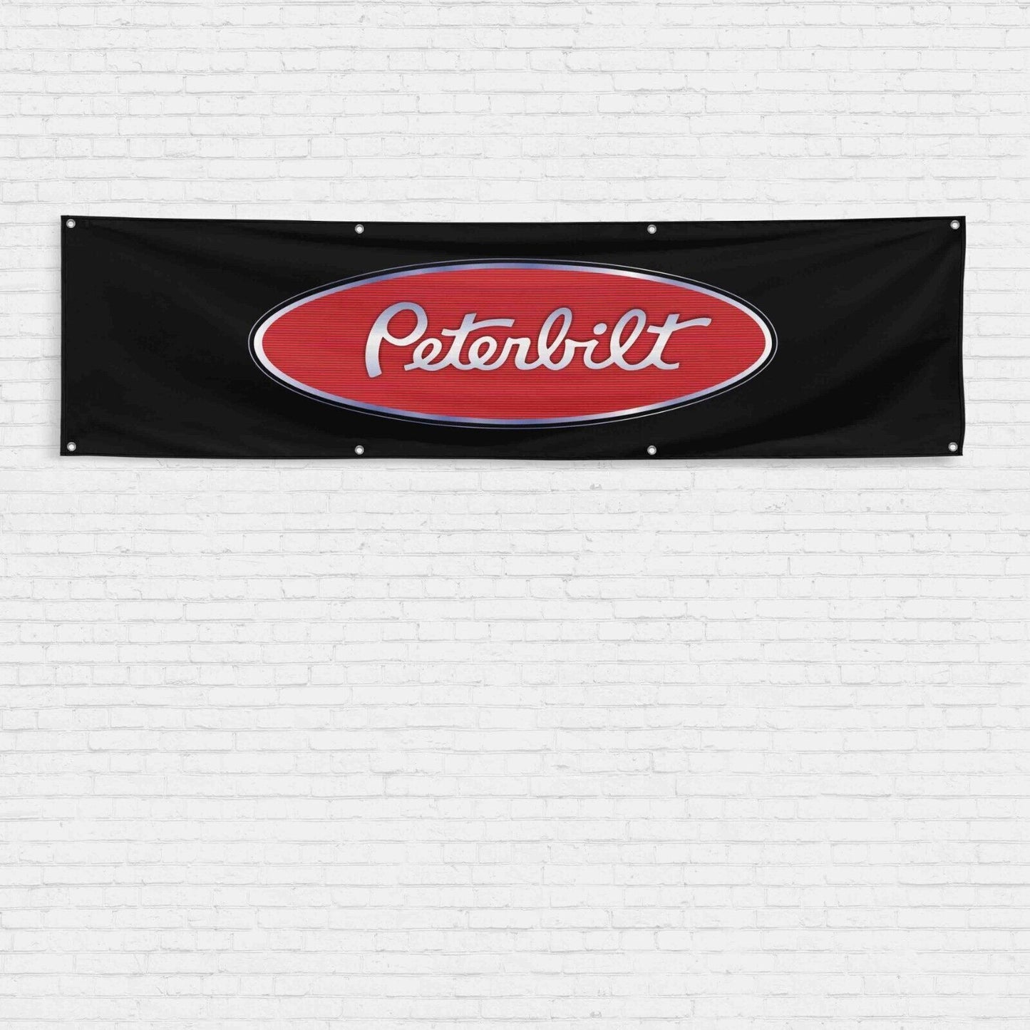 For Peterbilt Trucks Enthusiast 2x8 ft Banner Semi Truck Trucker Garage Flag