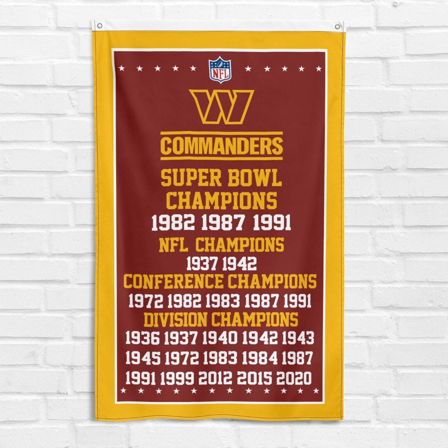 For Washington Commanders 3x5 ft Flag Super Bowl NFL Champs Redskins Banner