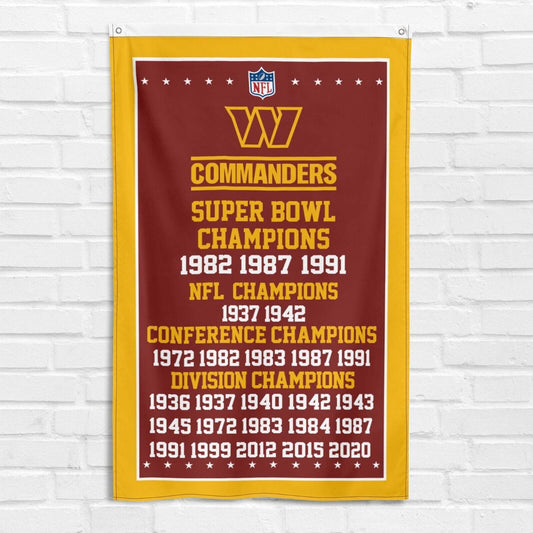 For Washington Commanders 3x5 ft Flag Super Bowl NFL Champs Redskins Banner