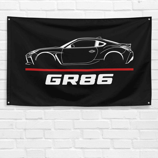 For GR86 2022 Car Enthusiast 3x5 ft Flag Grandpa Dad Son Birthday Gift Man Cave Garage Wall Decor Banner