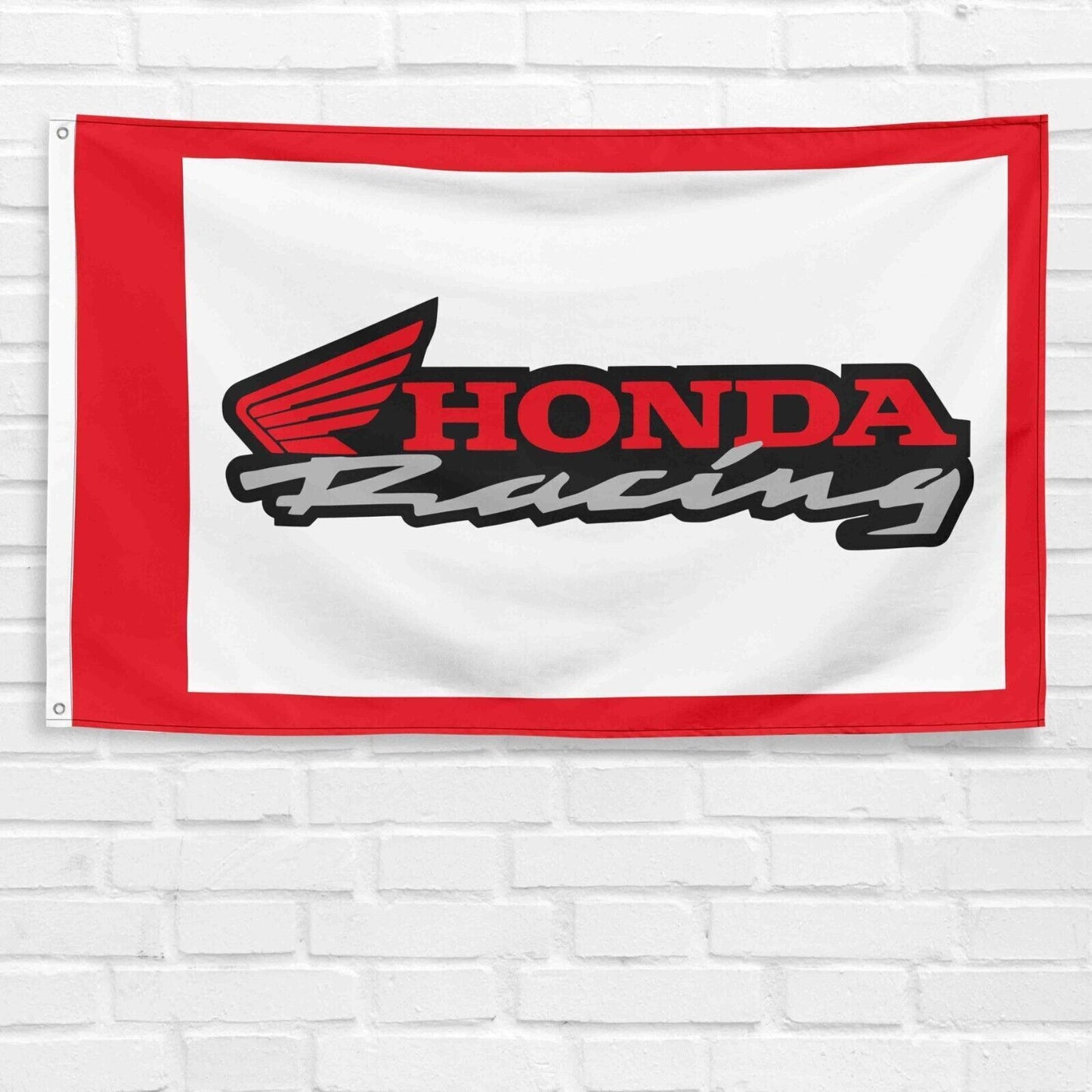 Honda Motorcycle Black Flag 3x5 Ft Banner Logo HRC Car Racing Show Wall Sign